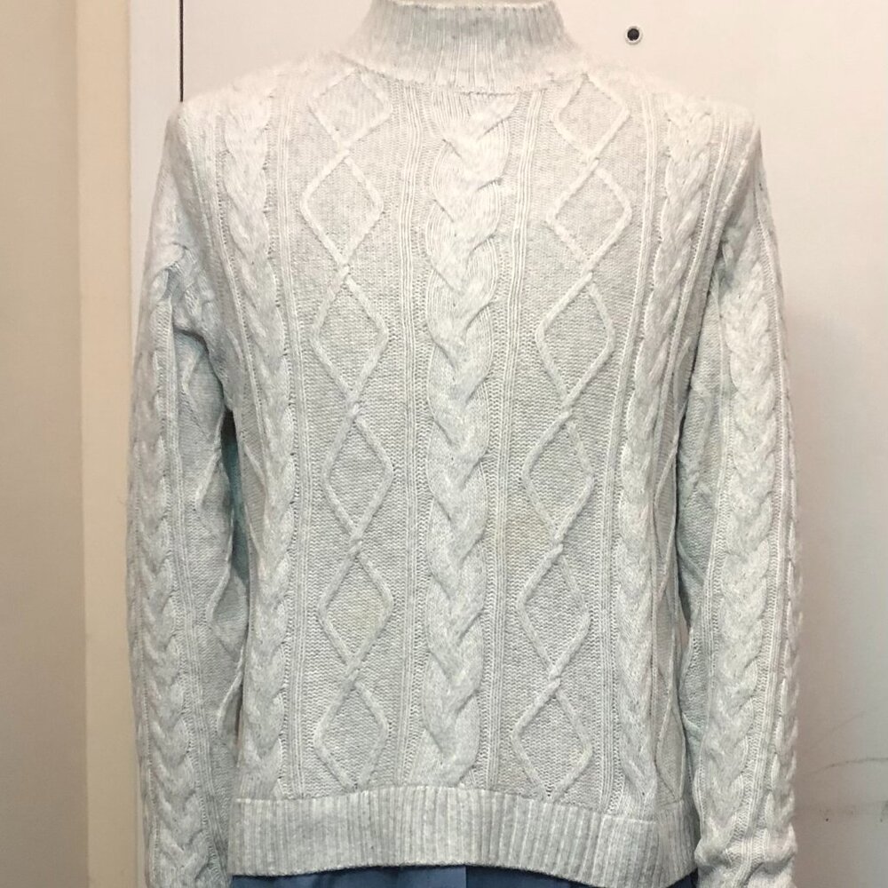 Joan Rivers Gray Cable Knit Sweater – Women’s Medium Cozy Pullover